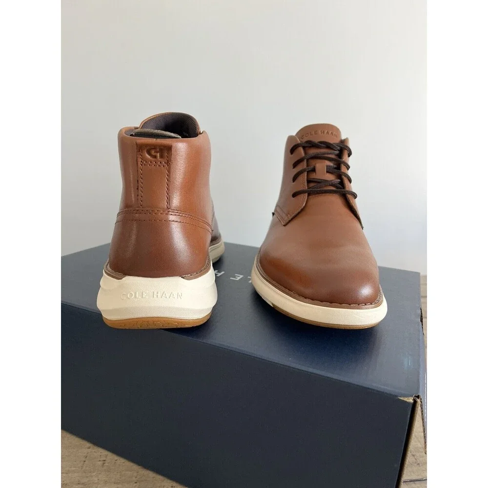 New Cole Haan Grand Remix Leather Chukka Boot Sneakers Sole Men Shoe 9 M Cognac